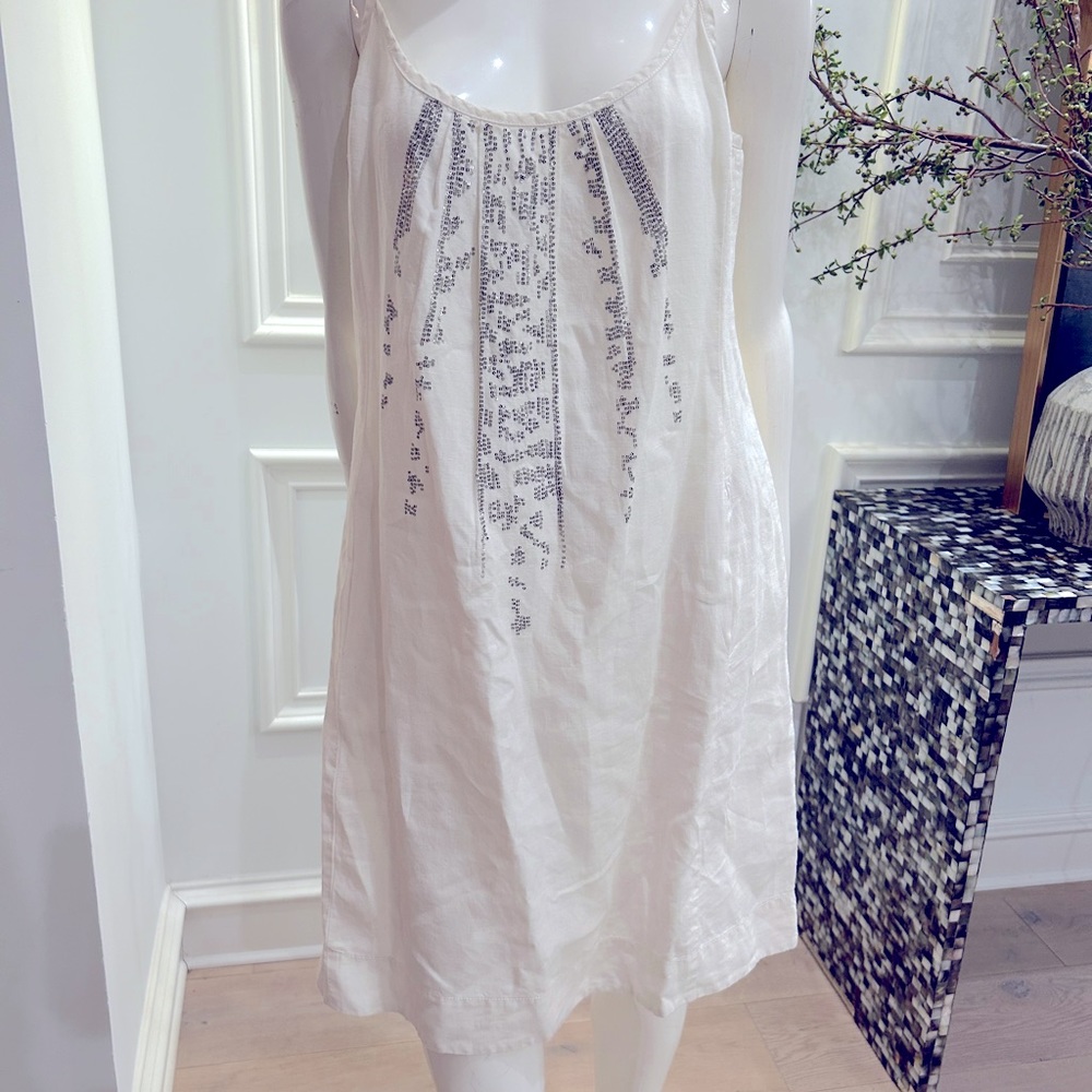 Eileen Fisher 100% Organic Ivory Linen Dress Sundress